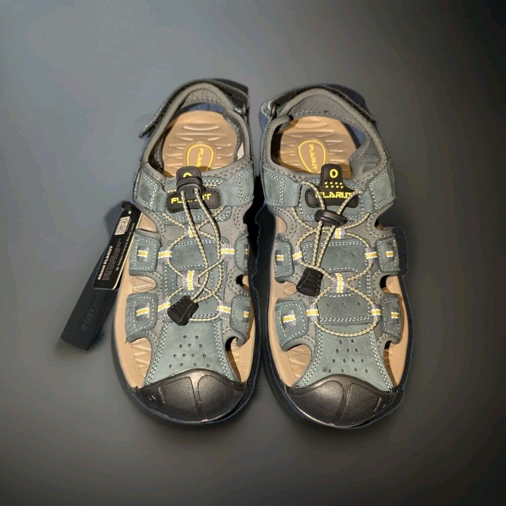 Flarut Mens Sport Sandals Outdoor Hiking Water Closed Toe Blue Size 9